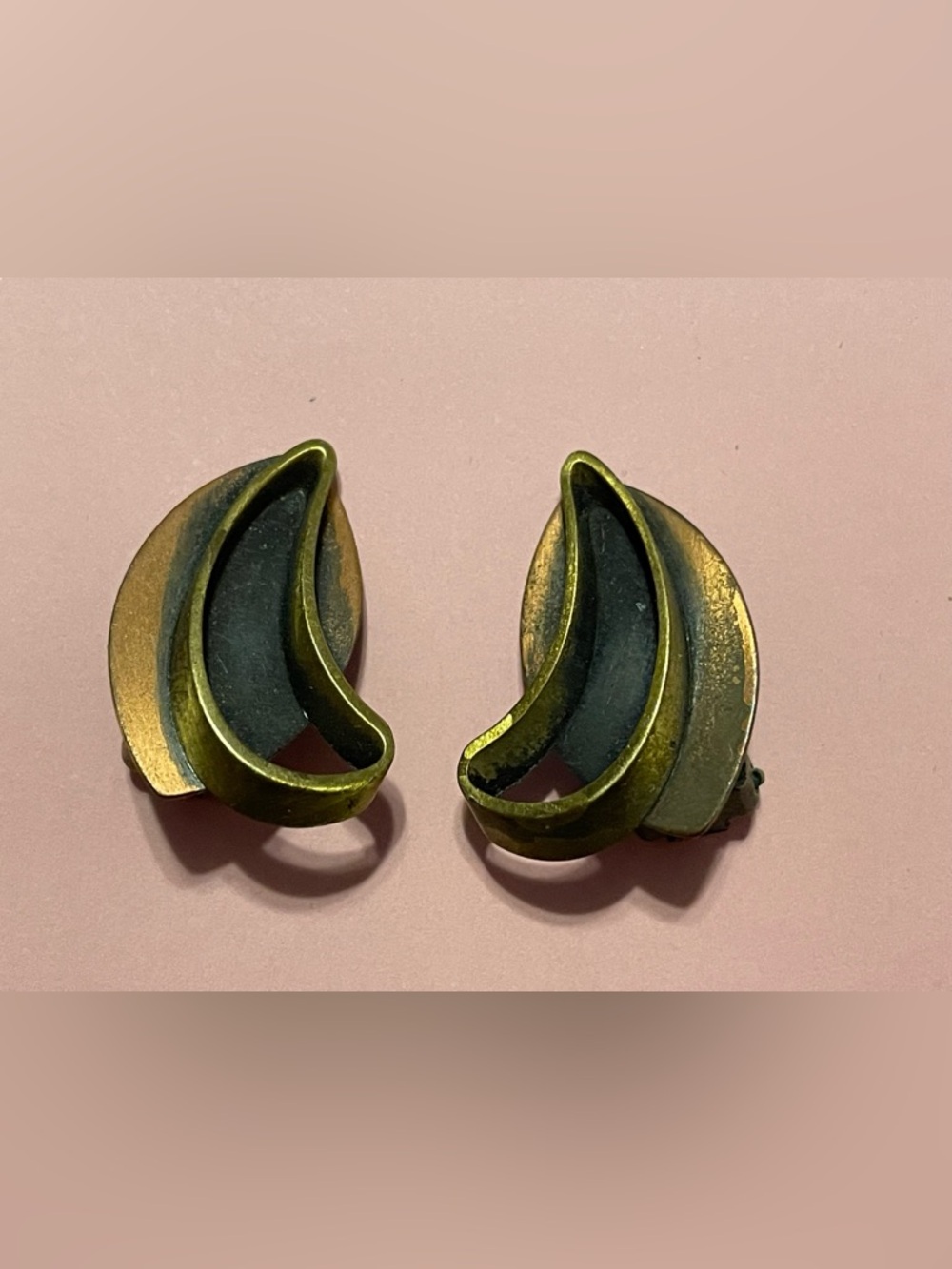 Vintage Copper Clip on Earrings #9323 ❤️‍🔥